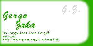 gergo zaka business card